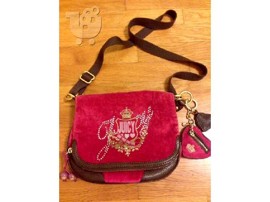 τσαντα ωμου Juicy Couture Βελουτέ φουξια ολοκαινουργια